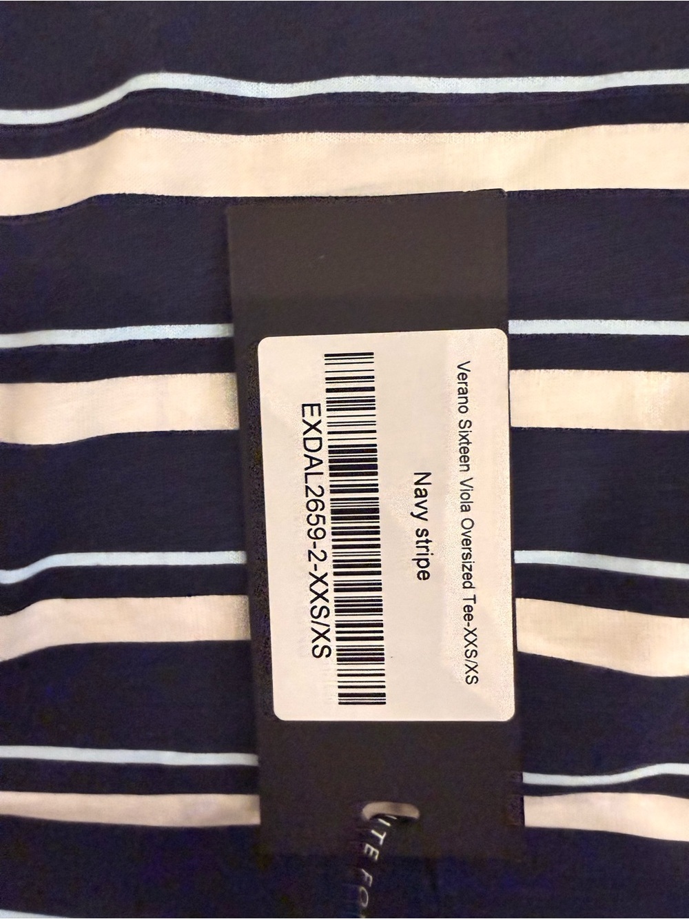White Fox Verano Sixteen Viola Oversized Tee Navy Stripe NWT XXS/XS - Picture 14 of 16